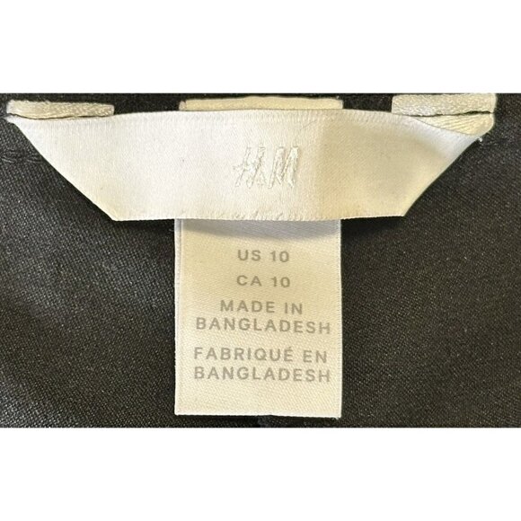 H&M Women Pants Casual Office Pull On Elastic Waist Stretch Black Size 10 - Picture 7 of 9
